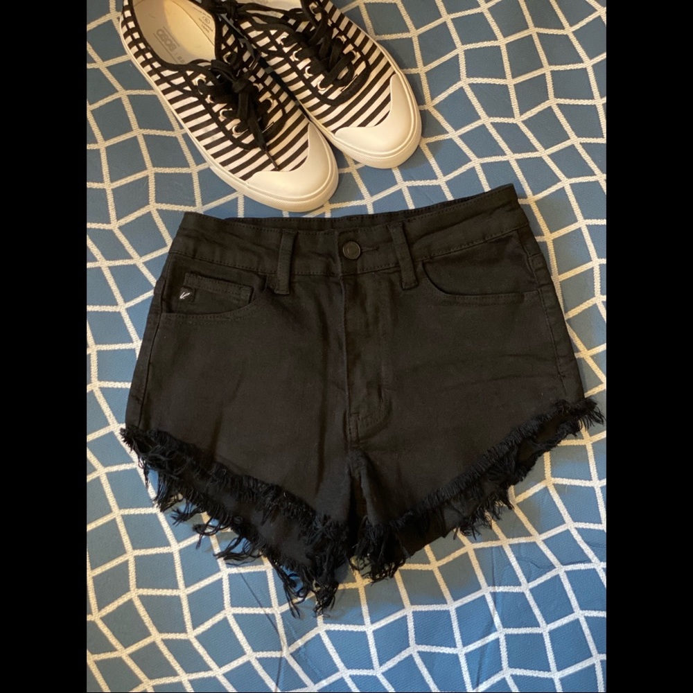 KanCan brand Black denim cut off shorts